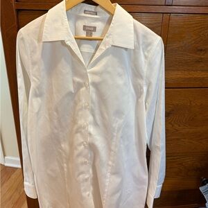 Chico's White Long-Sleeve Button-Front Dress Shirt